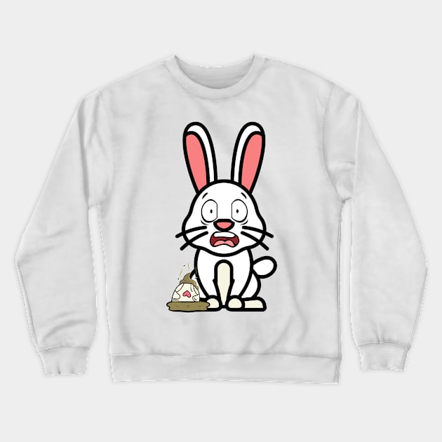 Funny Bunny steps on a dirty diaper Crewneck Sweatshirt by Pet Station